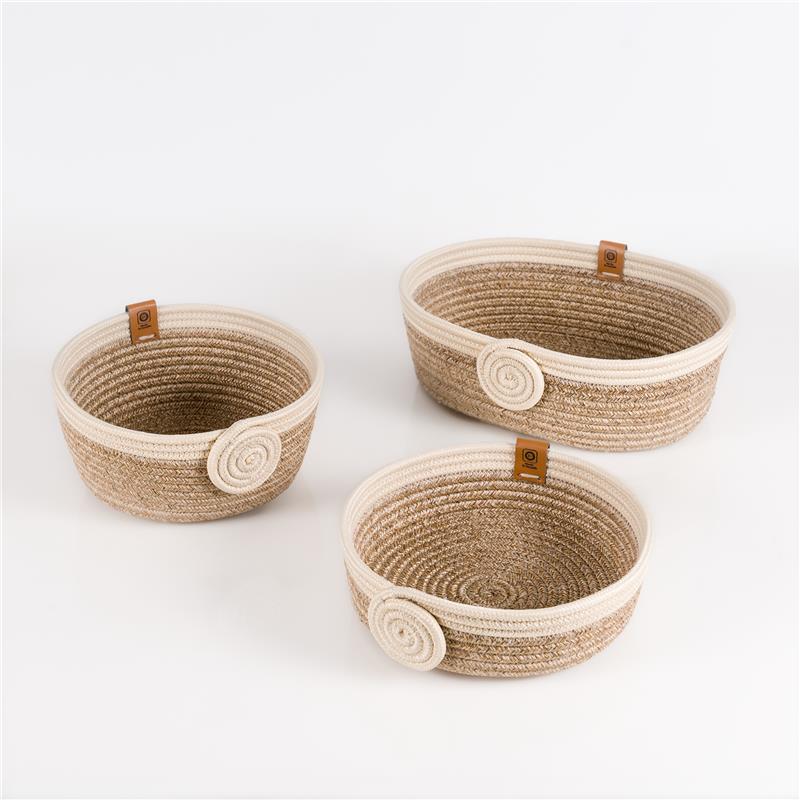 Paniers de rangement Organa ensemble en fils de coton tressé à la main
