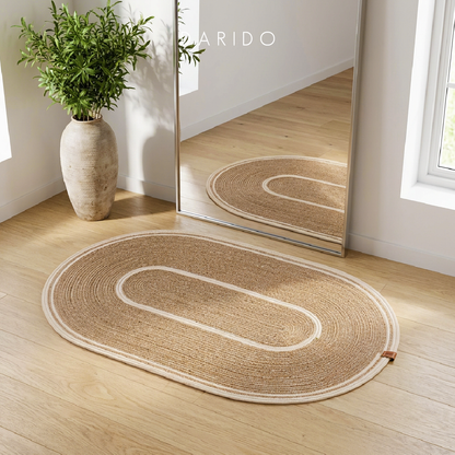 Tapis Ovalis - Tressé Main en Coton Naturel