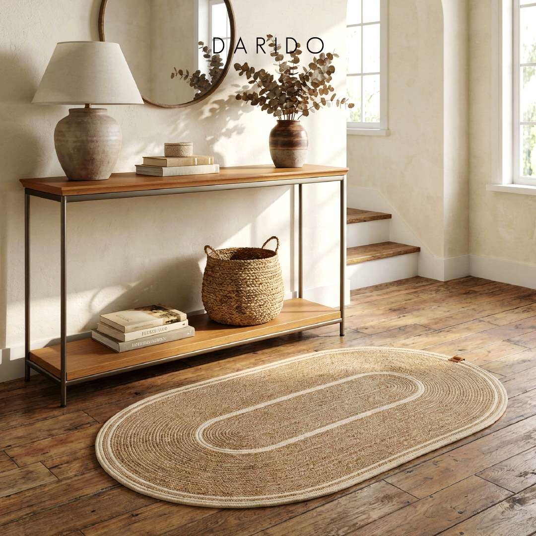Tapis Ovalis - Tressé Main en Coton Naturel