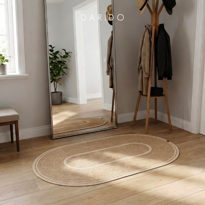 Tapis Ovalis - Tressé Main en Coton Naturel