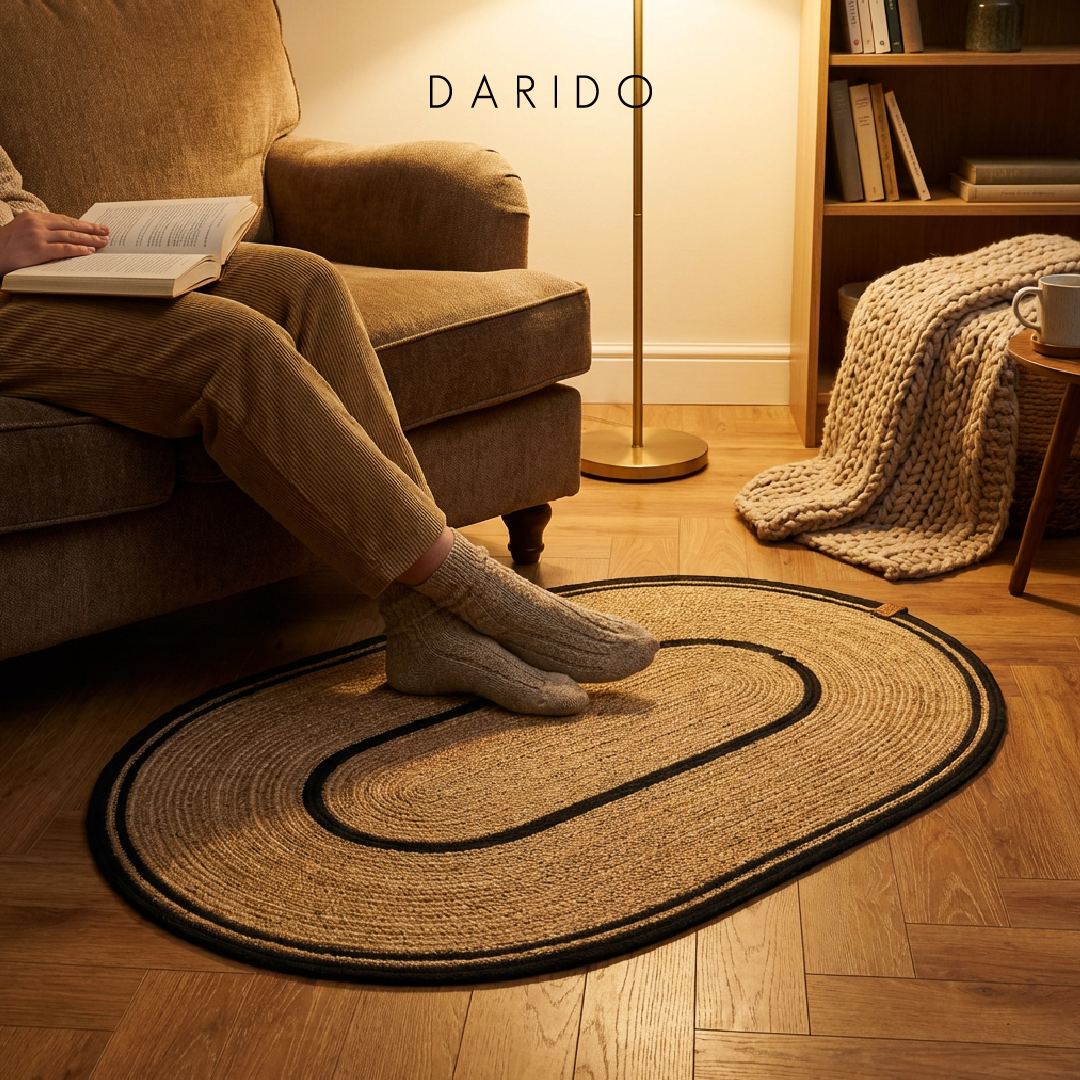 Tapis Ovalis - Tressé Main en Coton Naturel