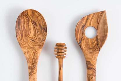 Wooden Utensils Set of 3 - Wooden Spoon ,Risotto Spoon and Honey Stirrer - Darido
