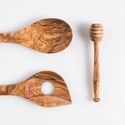 Wooden Utensils Set of 3 - Wooden Spoon ,Risotto Spoon and Honey Stirrer - Darido