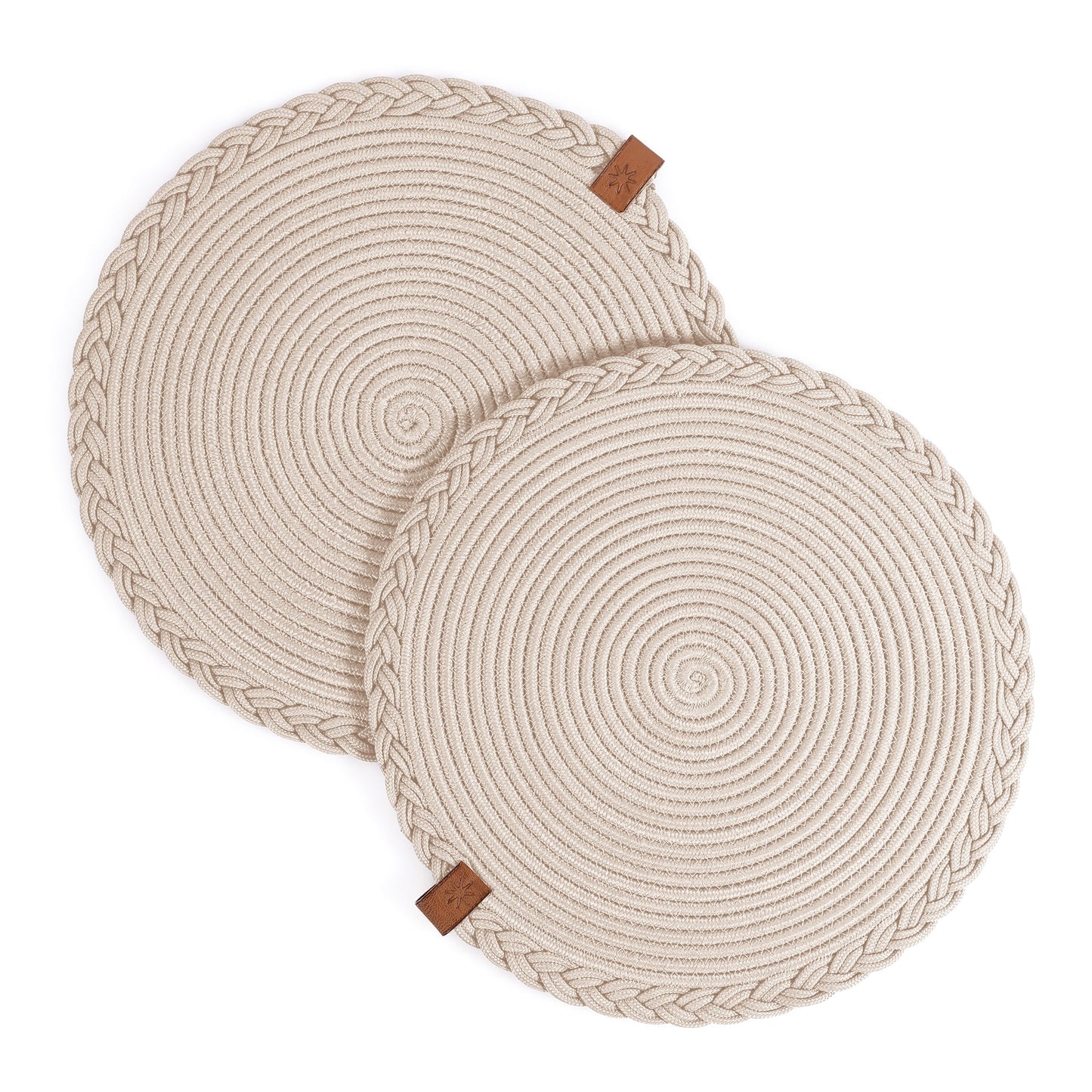 Lot de sous plat rond tressé  32 cm