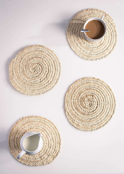 Darido Saaf Grass Woven Round trivet- 20 cm - Darido