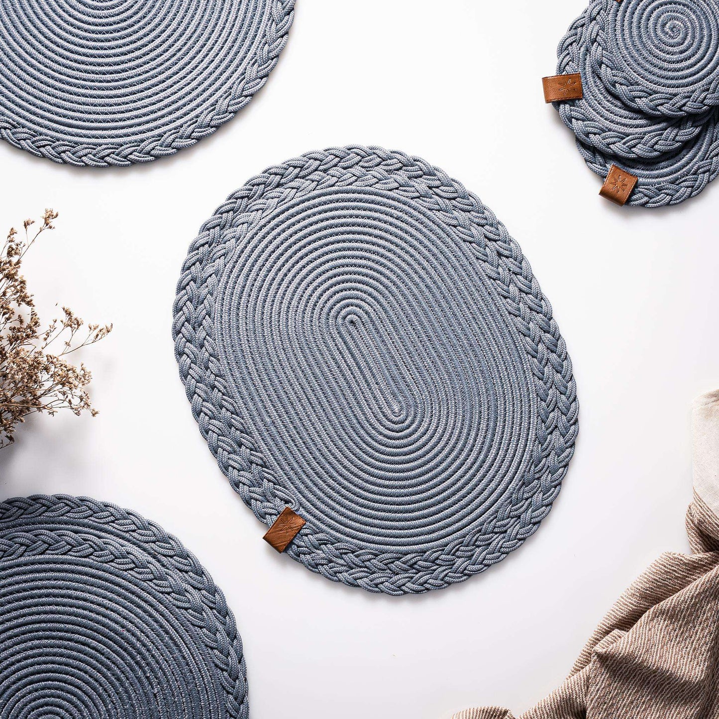 Braided BlueCotton Trivet 40 cm - Darido