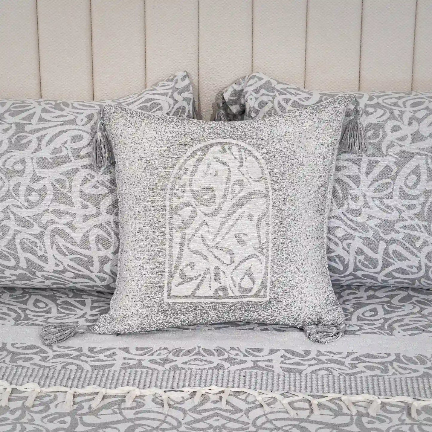 Housse de Coussin Calligraphie Double Face