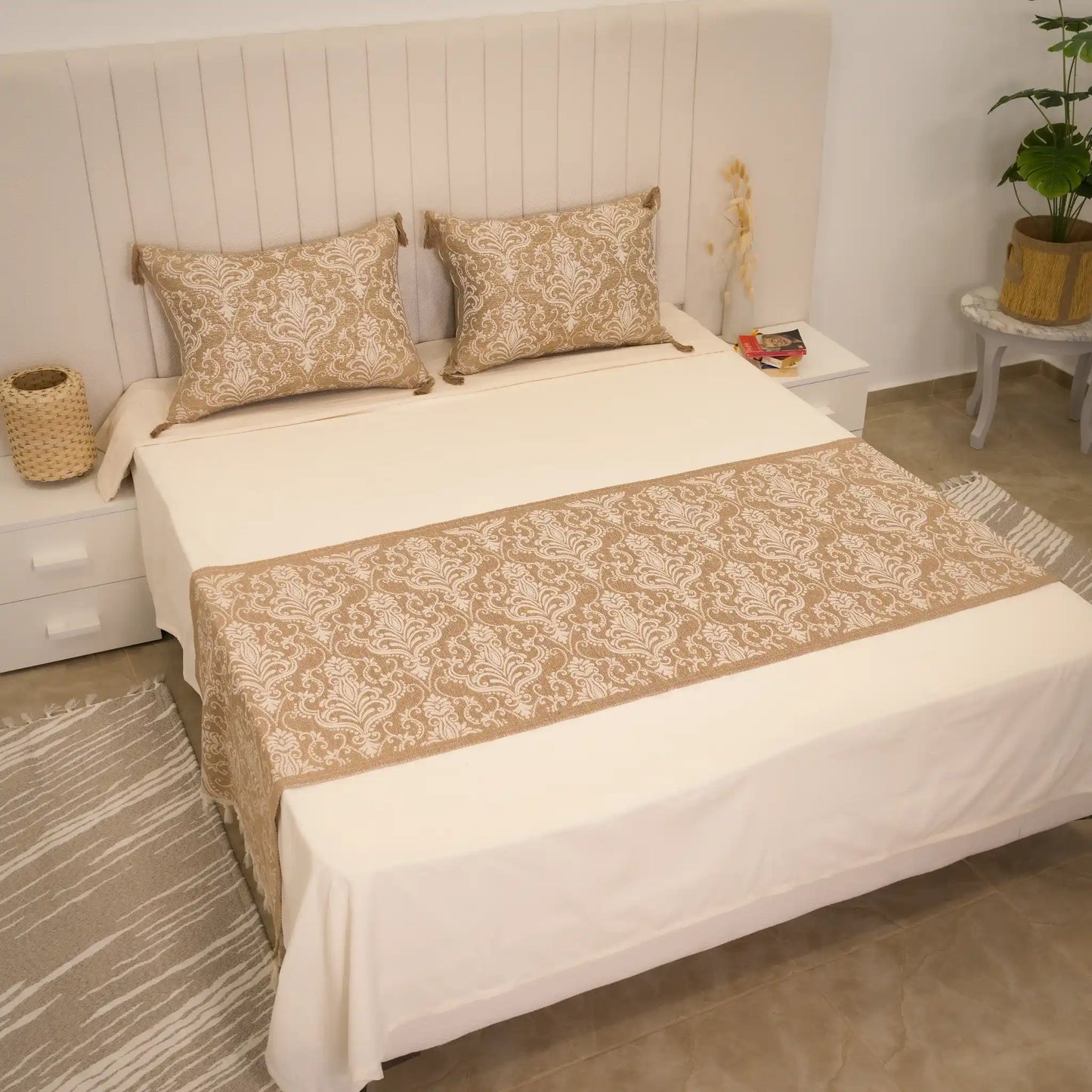 Chemin de lit Baroque + 2 Housses de coussin