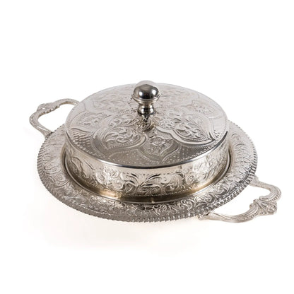 Présentoir avec cloche en Cuivre