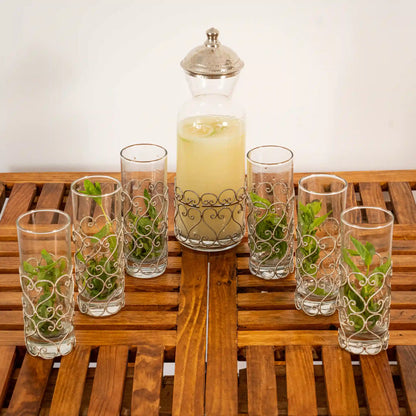 Service à Eau / Jus en Cuivre Bellara – Carafe + 6 Verres