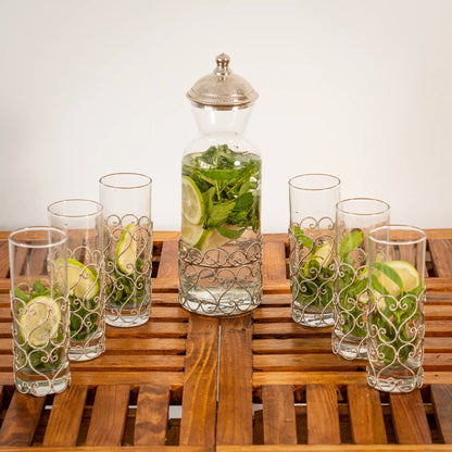 Service à Eau / Jus en Cuivre Bellara – Carafe + 6 Verres