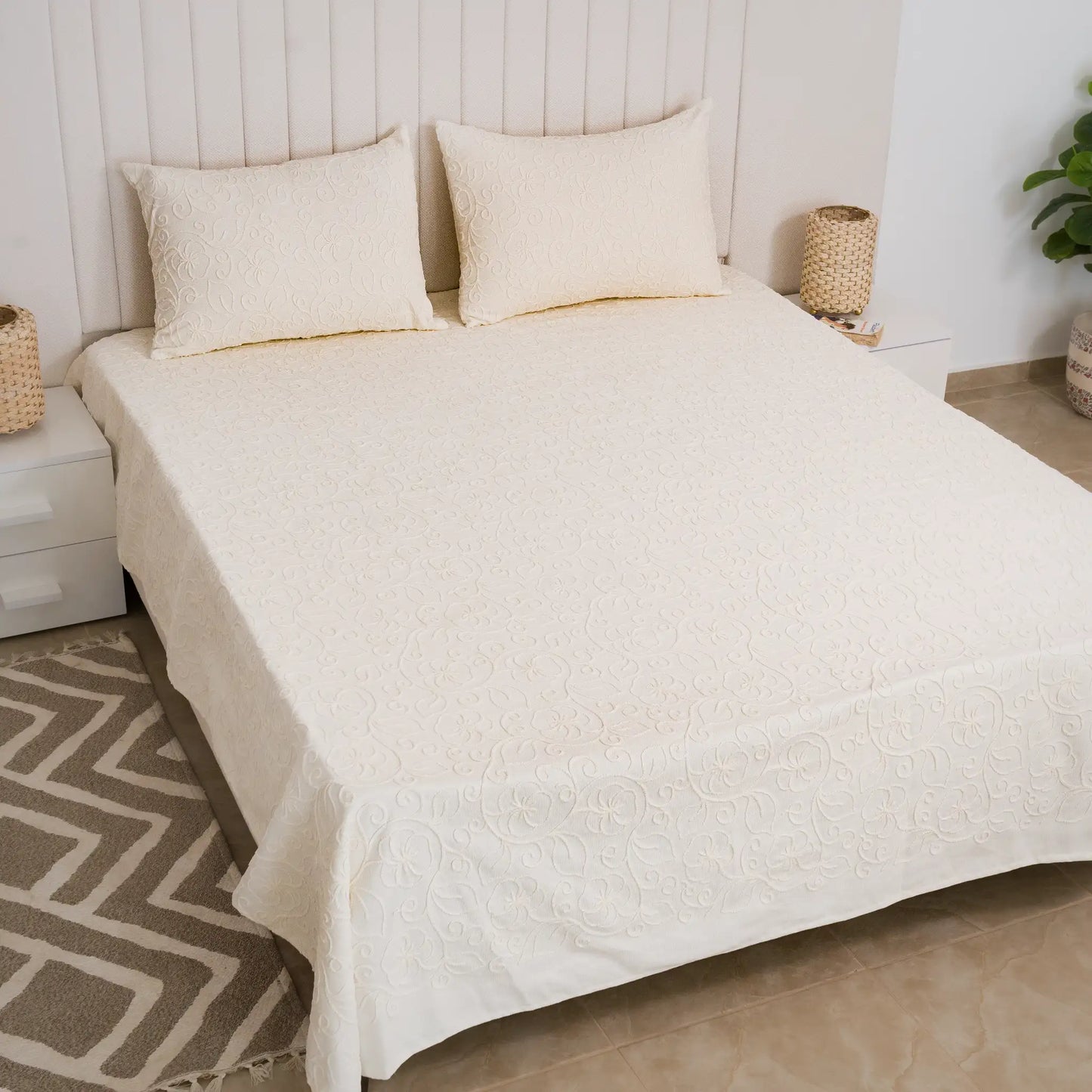 Parure de lit avec deux housses de coussins