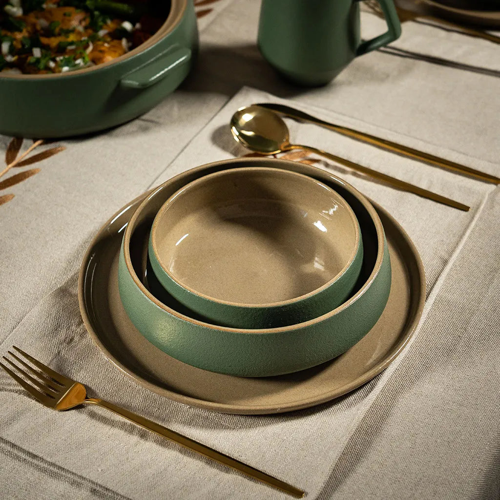 Service à Table en Grès Jade