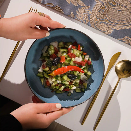 Le service à table AZUR  en grès artisanal