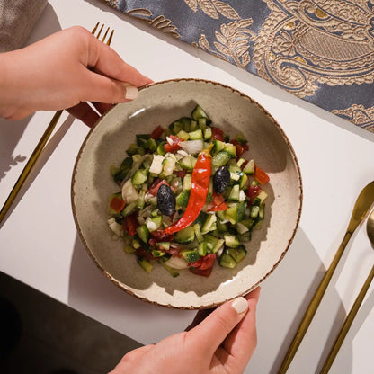 Le service à table AZUR  en grès artisanal