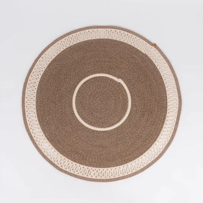 Tapis Rond en Fil Tressé artisanal