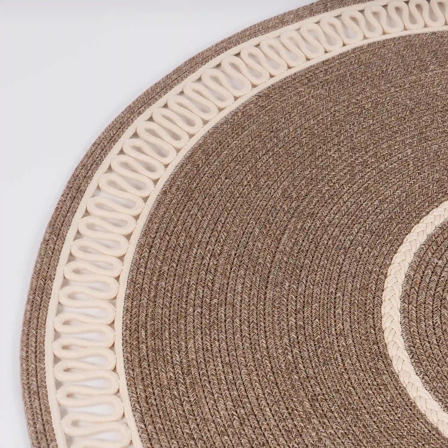 Tapis Rond en Fil Tressé artisanal