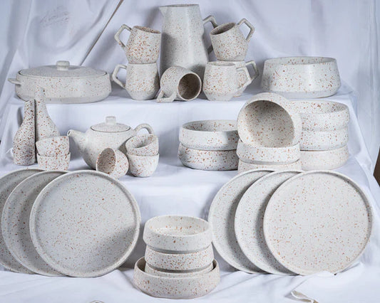 Service à Table en grès Blanc