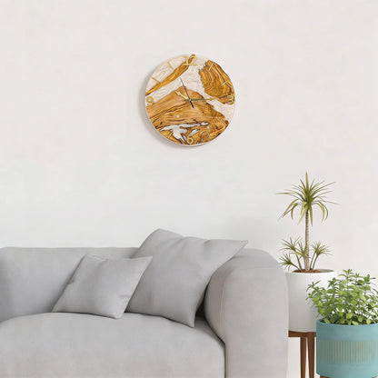 Montre Murale en Bois d'Olivier et Résine