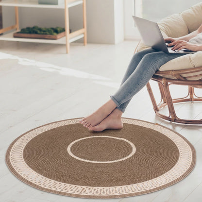 Tapis Rond en Fil Tressé artisanal
