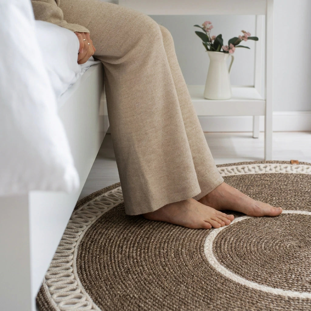Tapis Rond en Fil Tressé artisanal