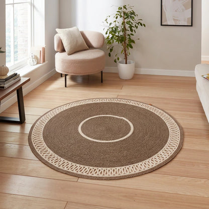 Tapis Rond en Fil Tressé artisanal