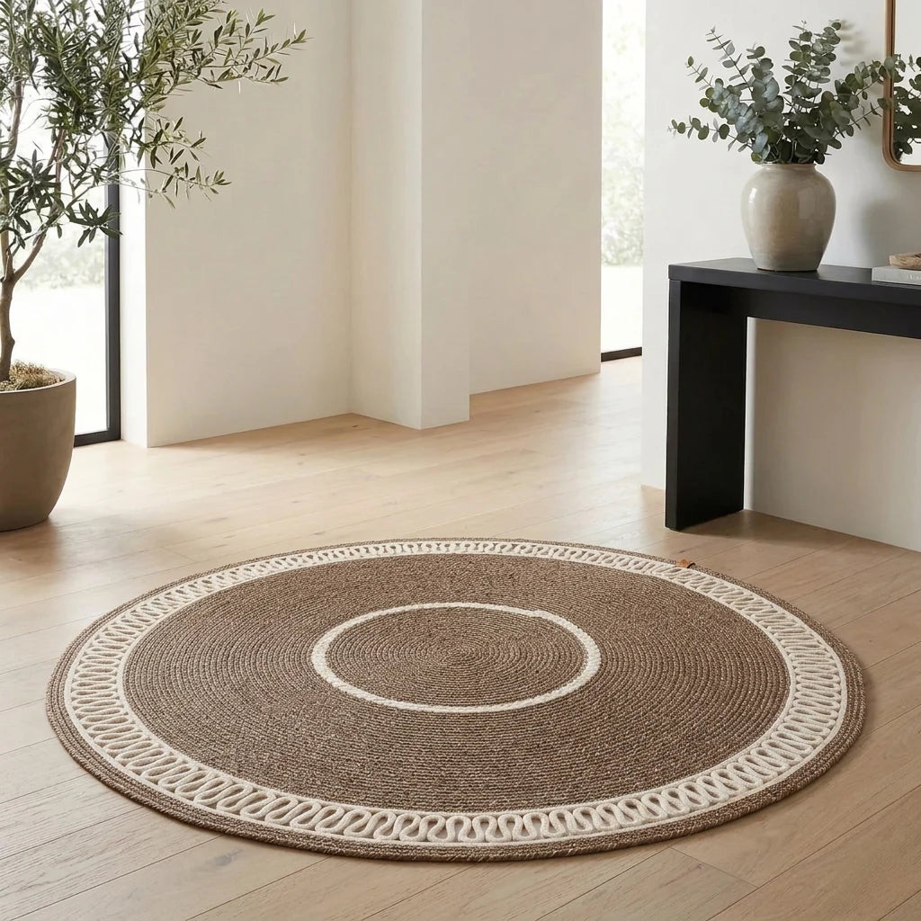 Tapis Rond en Fil Tressé artisanal