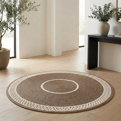 Tapis Rond en Fil Tressé artisanal