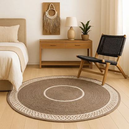 Tapis Rond en Fil Tressé artisanal